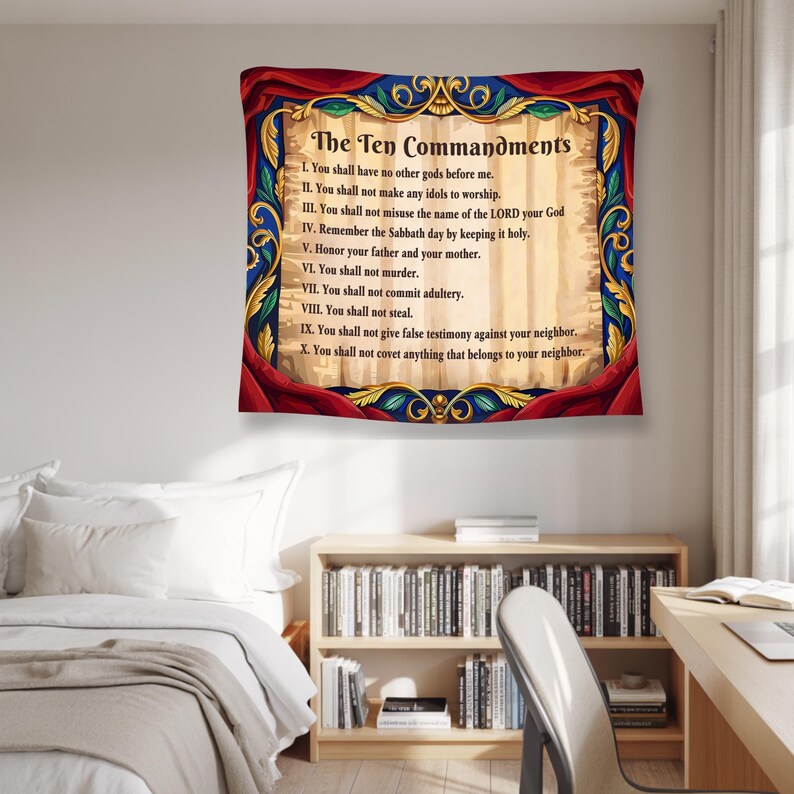 The Ten Commandments for Teens & College Dorms Bible Verse Wall Art ...