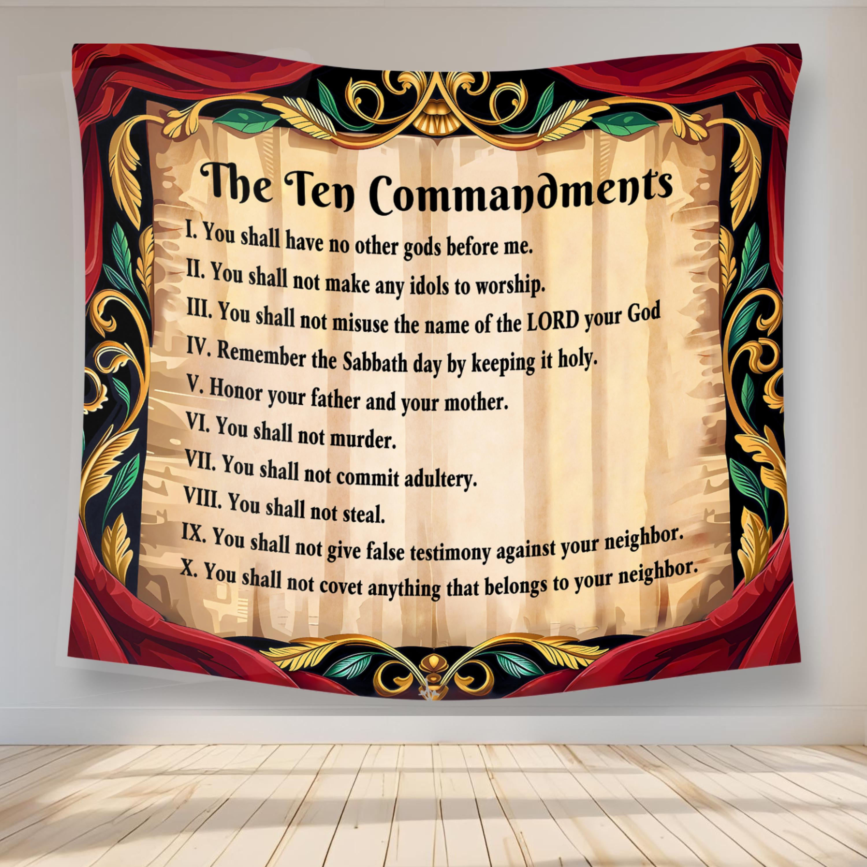 The Ten Commandments for Teens & College Dorms Bible Verse Wall Art ...
