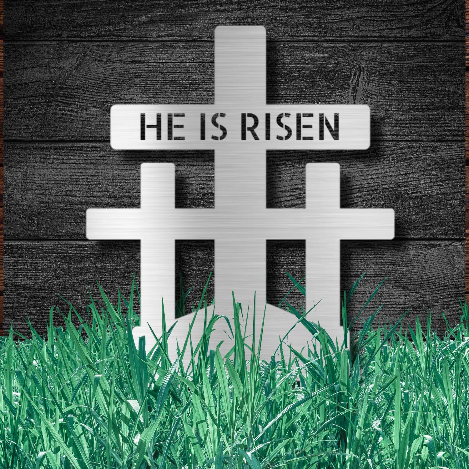 He Ix Risen Sign He is Risen Metal Cross Sign: Easter Yard Art, Religious Home Decor - Etsy