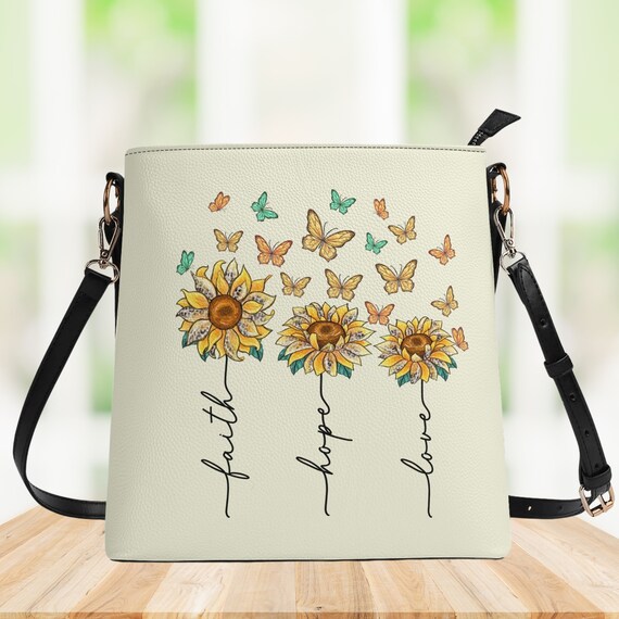Faith Hope Love Christian Bible Verses PU Faux Leather Bucket Shoulder Bag Etsy UK