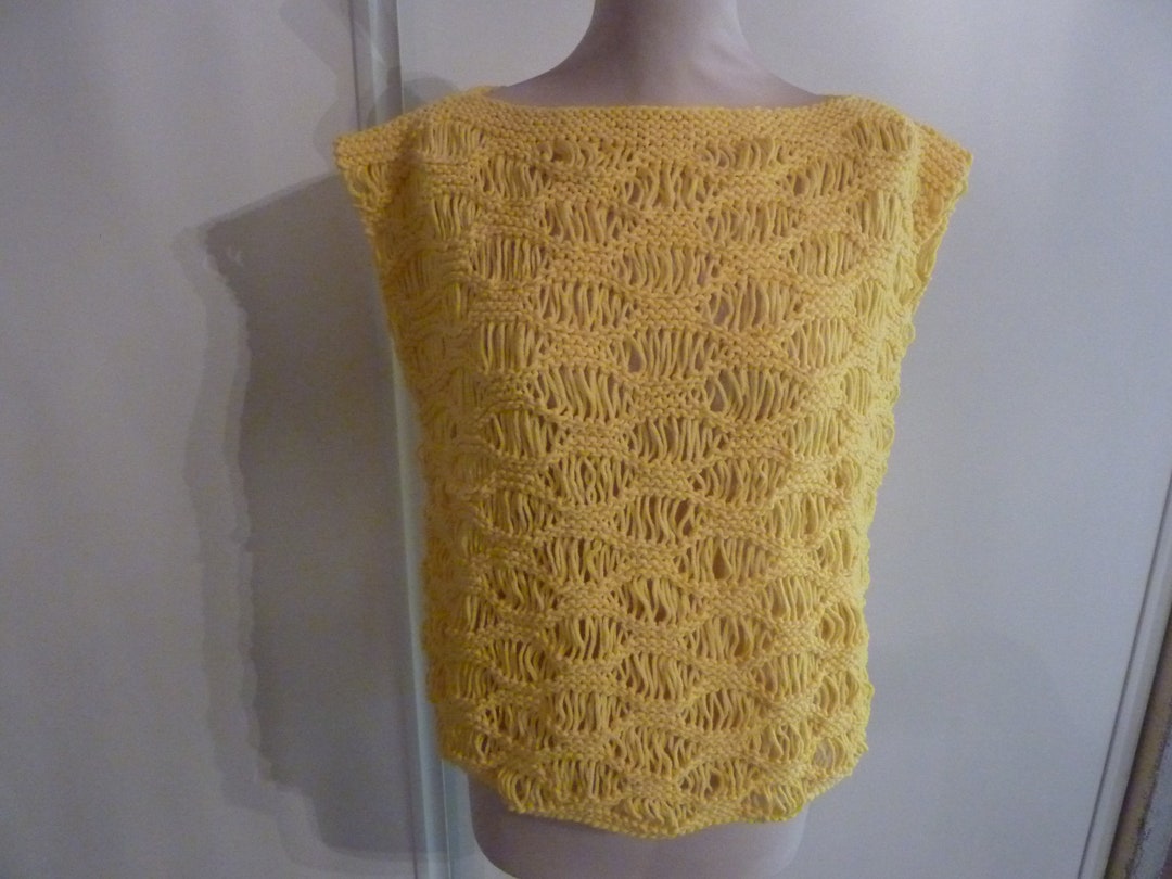 Sleeveless Summer Sweater Knitted Lemon Yellow Etsy UK
