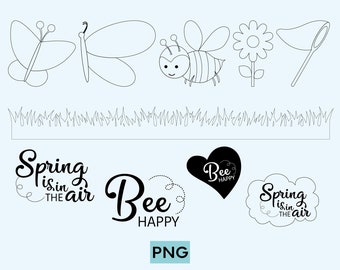 Spring digistamp, commercial use digital stamp, animals printable png for card making, spring coloring graphics, animal stamp