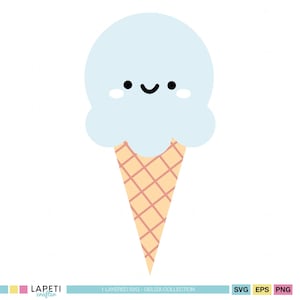 Geschichtete Eis SVG | Niedliche Sommer Dessert Cut Datei für Cricut | Kawaii Eis SVG | Layered Cone Cut Datei für DIY | Eistüte svg