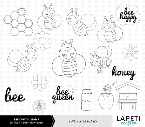 Coloreables abejas sello digital abeja dibujos para - Etsy México Coloreables abejas sello digital abeja dibujos para - Etsy México