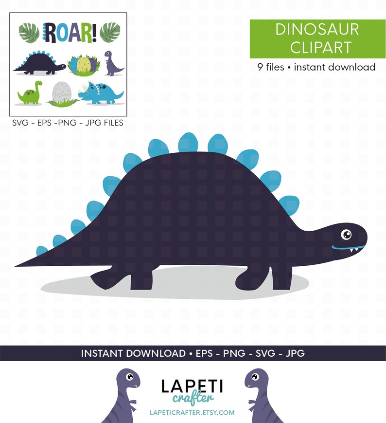 Download Eps 9 Instant Download Dinosaur Cartoon Clip Art For Kids Svg Commercial Use Jpg Animal Clipart Png Digital Clip Art Dinosaur Clipart Clip Art Art Collectibles Vadel Com