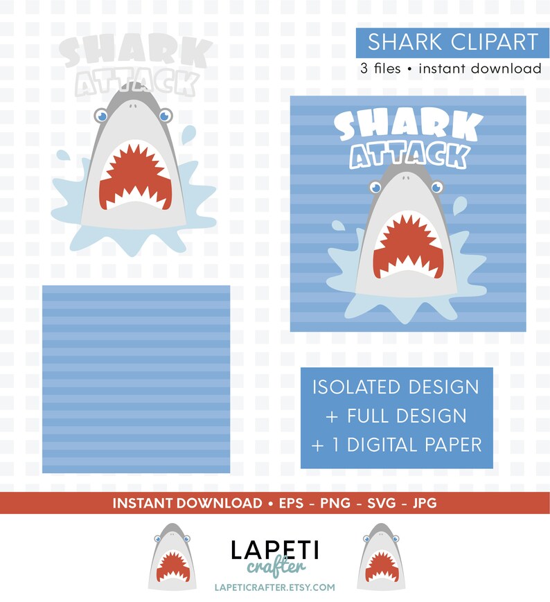 Download Shark attack clipart shark svg png eps jpg digital clip | Etsy