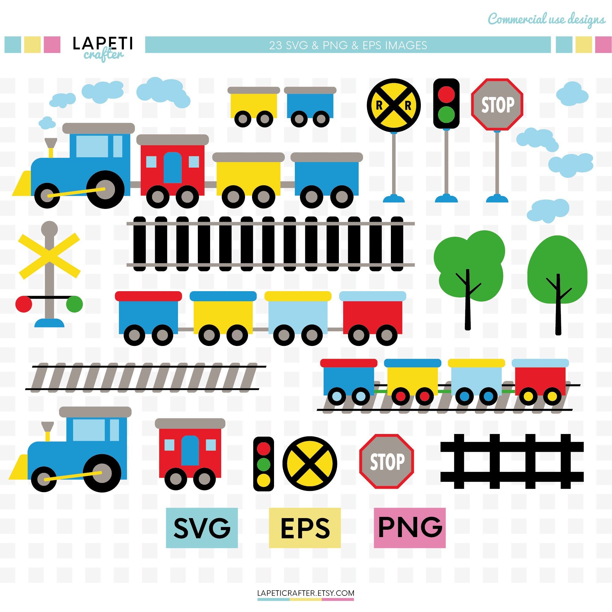 Train Clipart 23 Digital Clipart For Commercial Use Svg Etsy