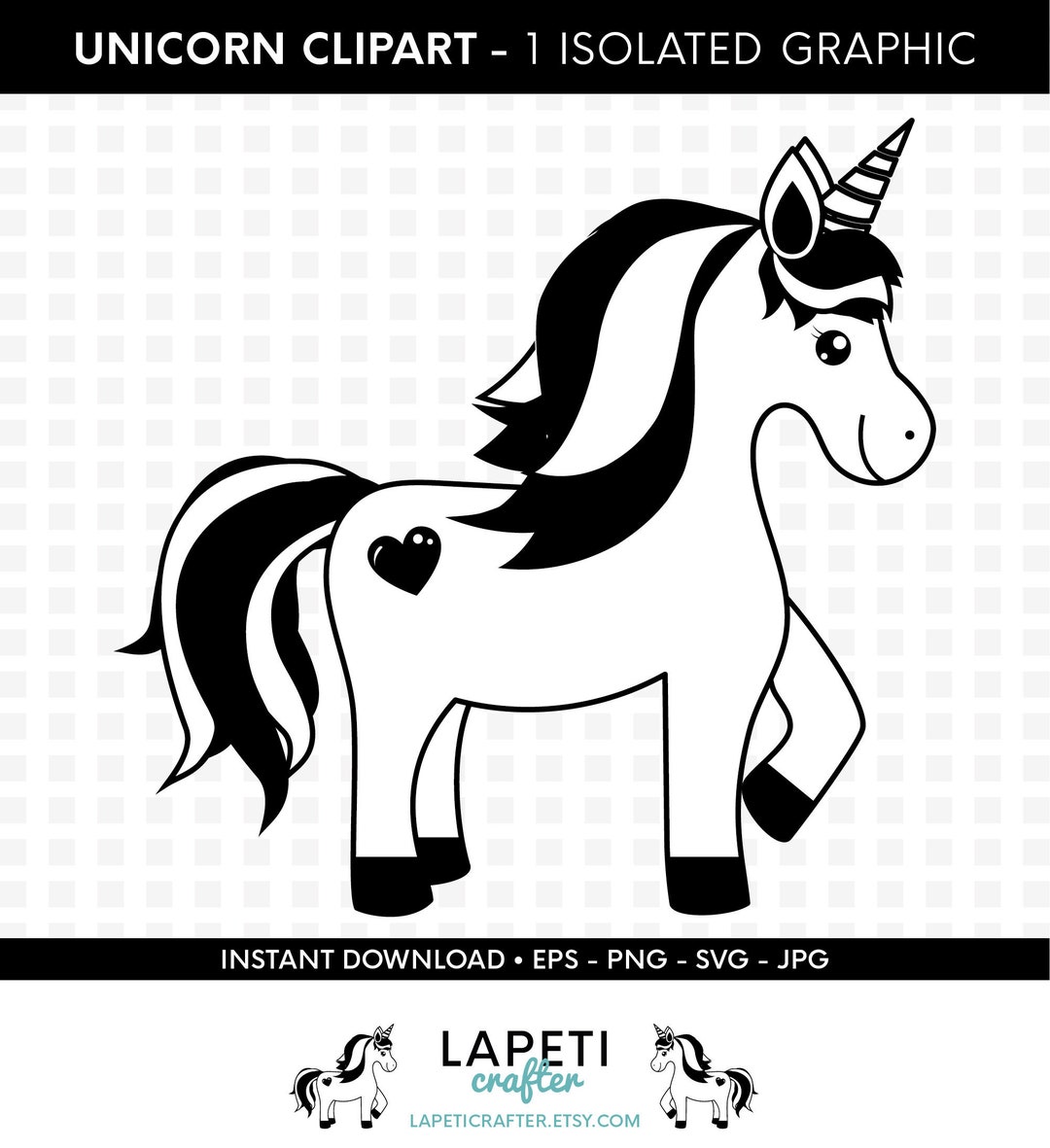 Unicorn Svg, Png, Eps, Jpg, Commercial Use, Instant Download, Digital ...