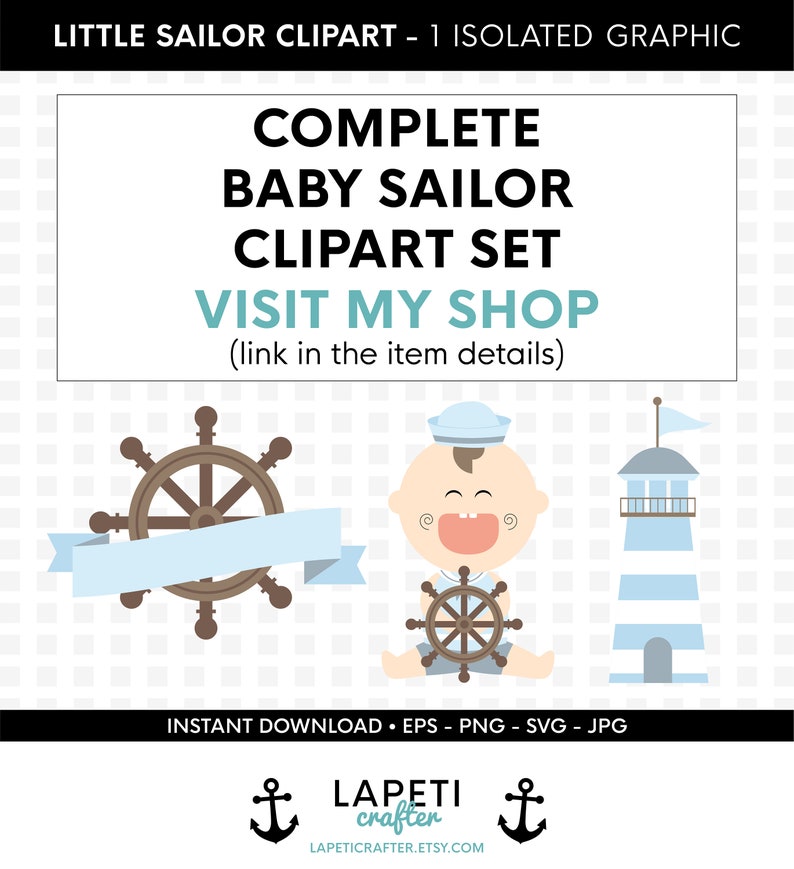 Little Sailor Svg, Eps, Jpg Png, Commercial Use, Instant Download ...