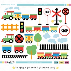 Kid train clipart | train track clip art | Svg - png -eps | clipart commercial use | cho cho train png | toy train digital download