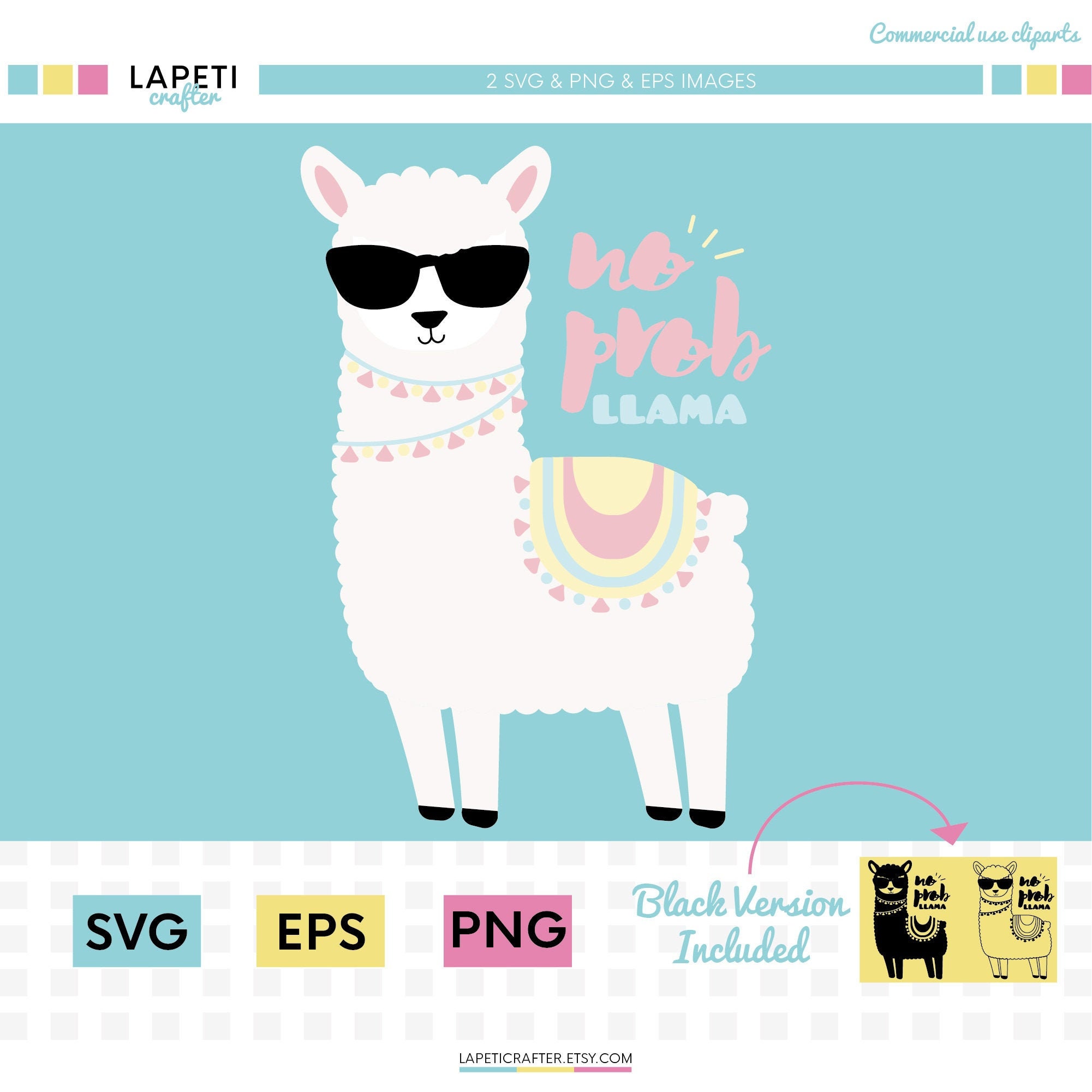 Download No Prob Llama Svg Funny Svg Animal Vector Llama Png Llama Etsy