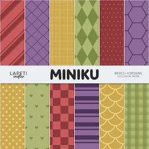 12x12 Scrapbook Papier, Digital Journaling Design Sheets, Muster Designs, Planer Hintergründe, Memory Keeping Elemente, Album Seiten