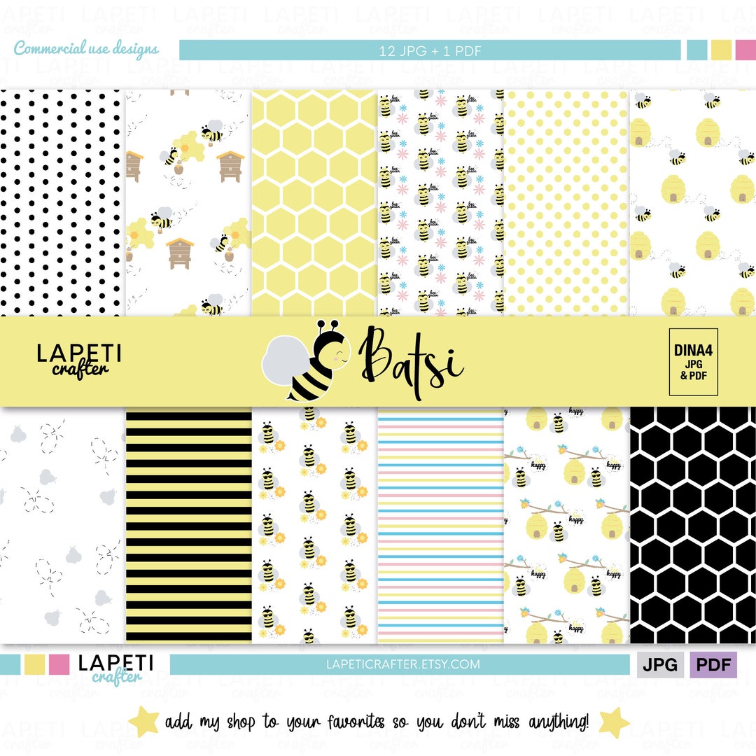 BEE Digital Paper for Girls Scrapbooking Paper Dina4 Digital Collection ...