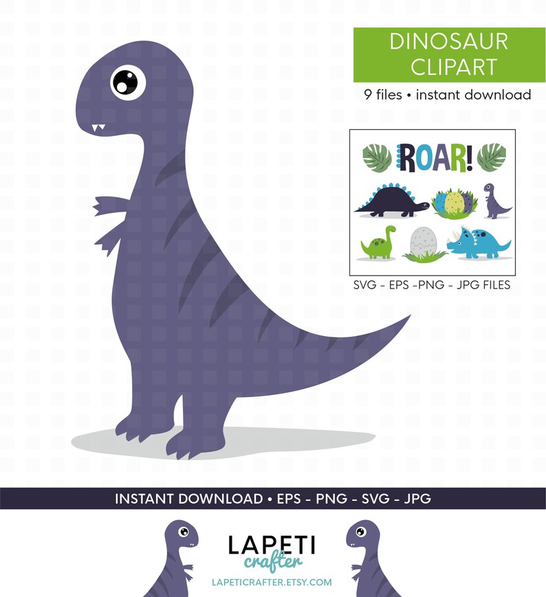 Download Eps 9 Instant Download Dinosaur Cartoon Clip Art For Kids Svg Commercial Use Jpg Animal Clipart Png Digital Clip Art Dinosaur Clipart Clip Art Art Collectibles Vadel Com