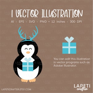 Vector illustration of a penguin in vector format Vector for commercial use Ai, Eps, Svg, Png format Editable digital file image 2