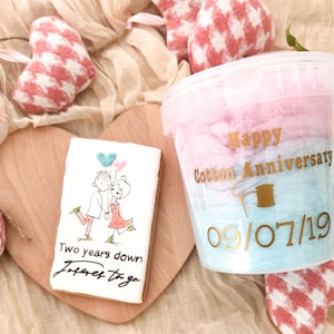 Regalo del segundo aniversario / regalo de aniversario de algodón / regalo para ella / regalo de aniversario para pareja / regalo de aniversario para él /