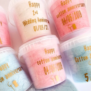 Anniversary gifts /2nd anniversary gifts /cotton anniversary gift/ wedding anniversary gift for couple/ cotton candy /fairy floss gift /gift