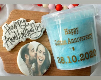 2nd wedding anniversary gift for him/ Personalised 2nd Anniversary gift/ anniversary card / cotton anniversary