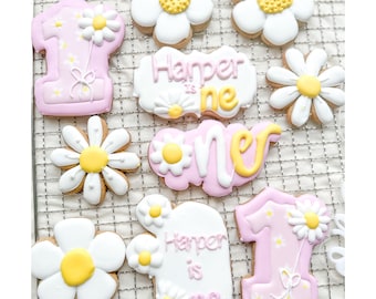 Daisy cookie/Daisy biscuit/ first birthday/flower cookie