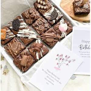 Chocolate Brownies Gift Box: Gourmet Toppings, Birthday Treat/ sending love/graduation gift