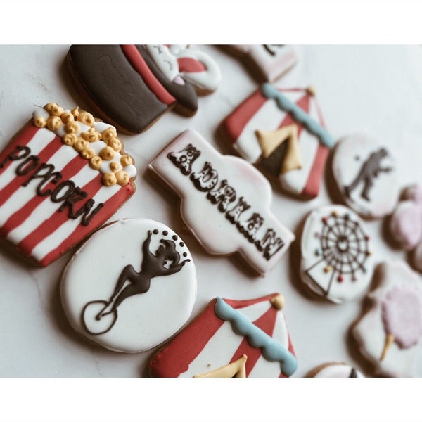 circus cookies/ circus themed cookies/ carnival cookies
