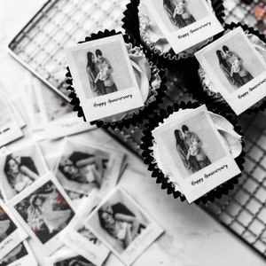 15 Essbare Polaroid vorgeschnittene Topper | Oblate Karte | Zuckerguss essbare Tortenfigur