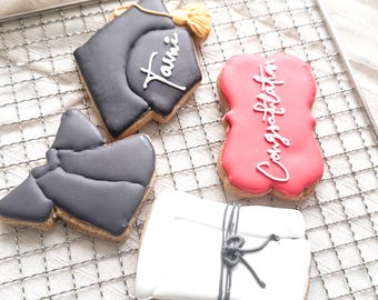 Scatola regalo di biscotti per la laurea: Classe del 2026, vaniglia o cioccolato