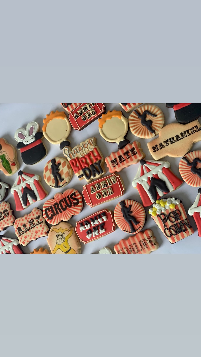 circus cookies/ circus themed cookies/ carnival cookies image 10