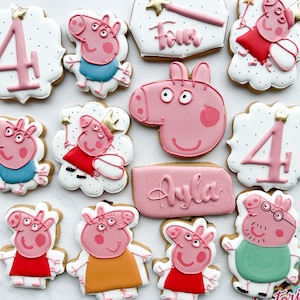 Peppa pig vanilla sugar cookies. Party favor. Boy/girl gift. Other characters available