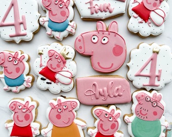 Peppa pig vanilla sugar cookies. Party favor. Boy/girl gift. Other characters available