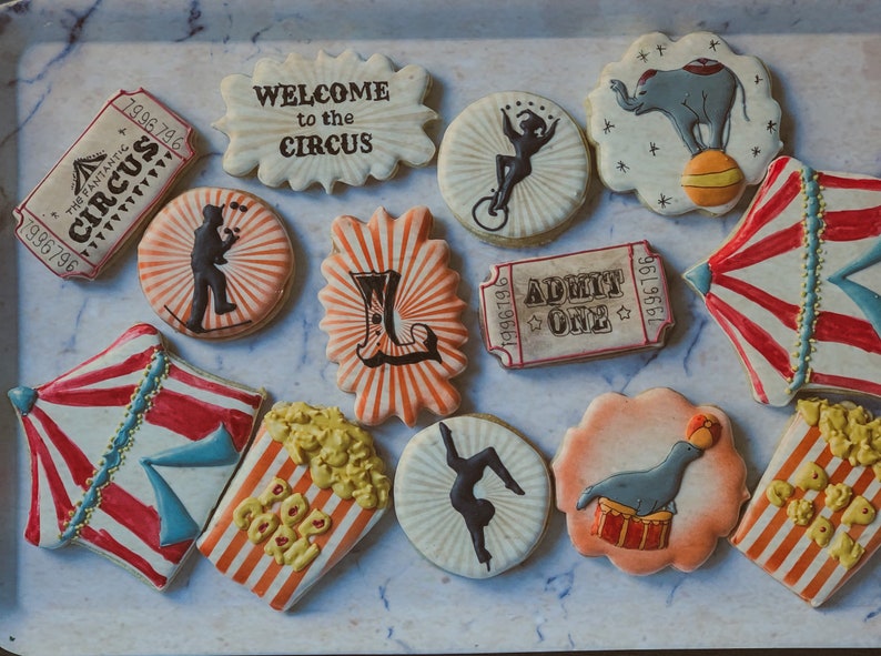 circus cookies/ circus themed cookies/ carnival cookies image 5