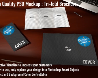 Download Free Tri Fold Brochure Psd Mockup Both Side Free Logo Mockups Psd Templates PSD Mockup Template