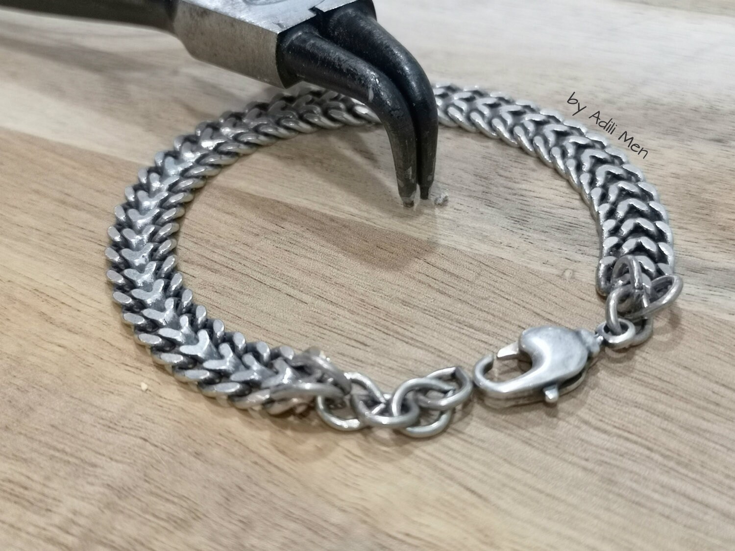 Men's Silver Chain Bracelet | Etsy