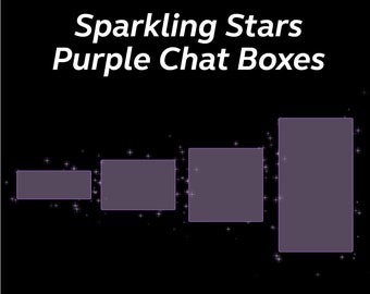 Sparkling Starry Purple Chat Boxes, Animated Fantasy Chat Overlays for Streamers & Twitch