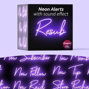 Purple Neon Twitch Alerts with Sound Effect (Animated .webm)