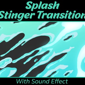 Transizione Green Splash Stinger / Acqua turchese verde e oceano Twitch Streamer Stinger per OBS Streamlabs SLOBS