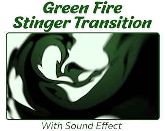 Green & Black Fire Stinger Transition | Animated Twitch Streamer Stinger for OBS Streamlabs SLOBS