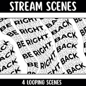 Animated Twitch Screens: Black & White Looping Scenes (Webm Files)