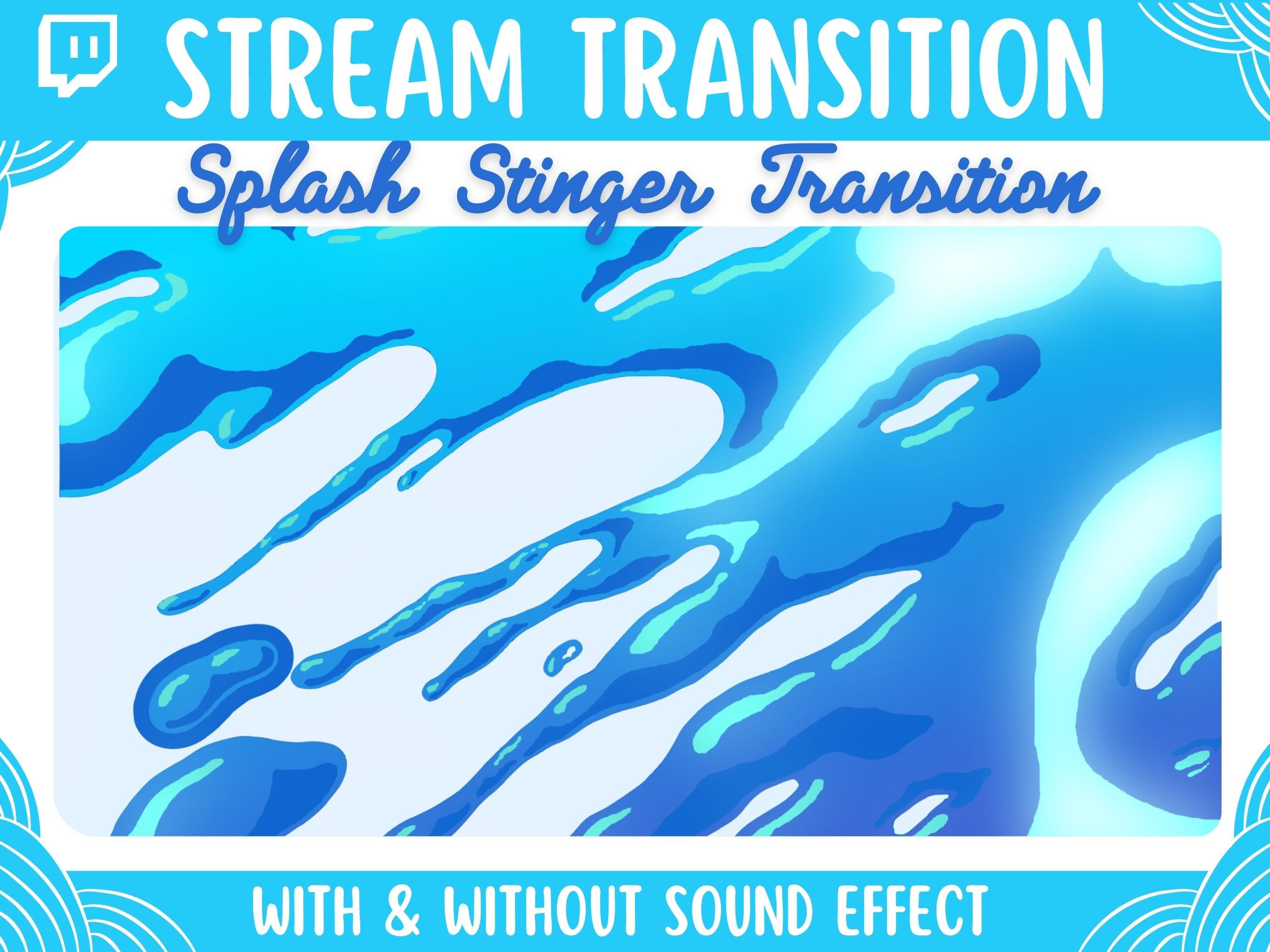 Animated Splash Transition Water & Ocean Twitch Streamer Etsy