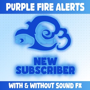 Avvisi Twitch ANIMATI con effetto sonoro / Notifiche pop-up per streamer Twitch Blue Fire
