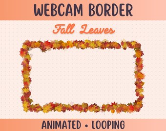 Fall Leaves Overlay Border | Autumnal Facecam Overlay Frame for Twitch and SLOBS / OBS
