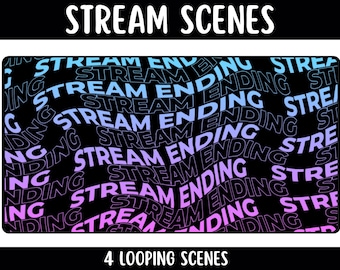 Animated Twitch Screens: Pink & Blue Looping Scenes (Webm Files)