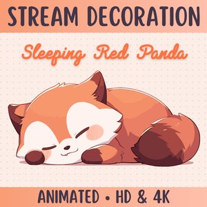 Animated Red Panda Sleeping | Stream Decoration | Streamer Pet