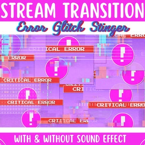 Glitch Fehler Stinger Übergang | Lila Critical i Twitch Stinger für alle Streamlabs Slobs