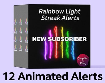 Rainbow Light Streaks Animated Twitch Alerts
