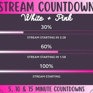 Stream Countdown | White & Pink Gradient Twitch Streamer Starting Timer