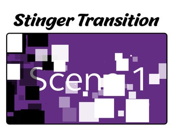 Blocks Stinger Transition: Black & White Squares - Stream Overlay