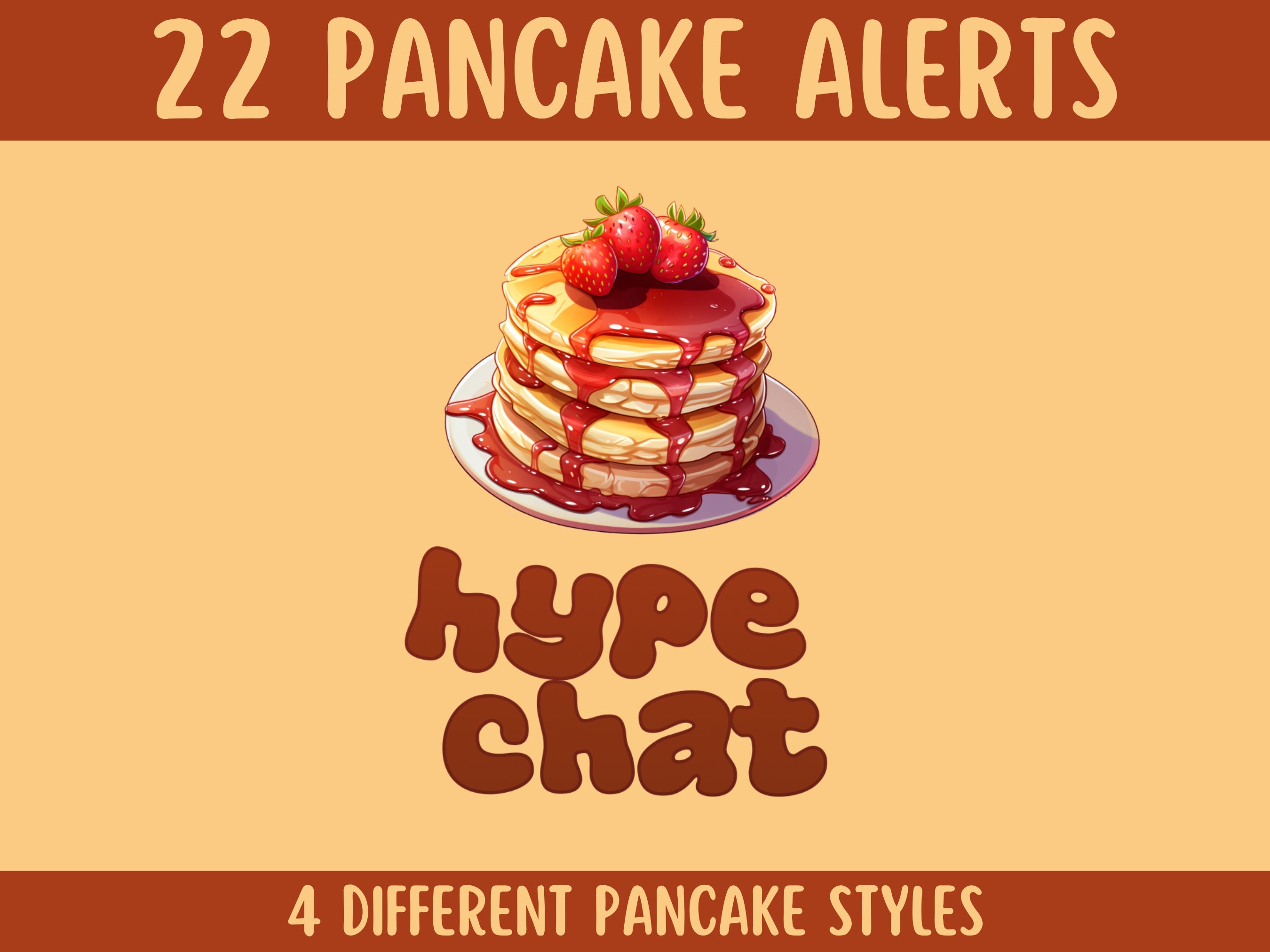 Pancake Stream Alerts: Breakfast Twitch Alerts (22 Animated .webm Files)