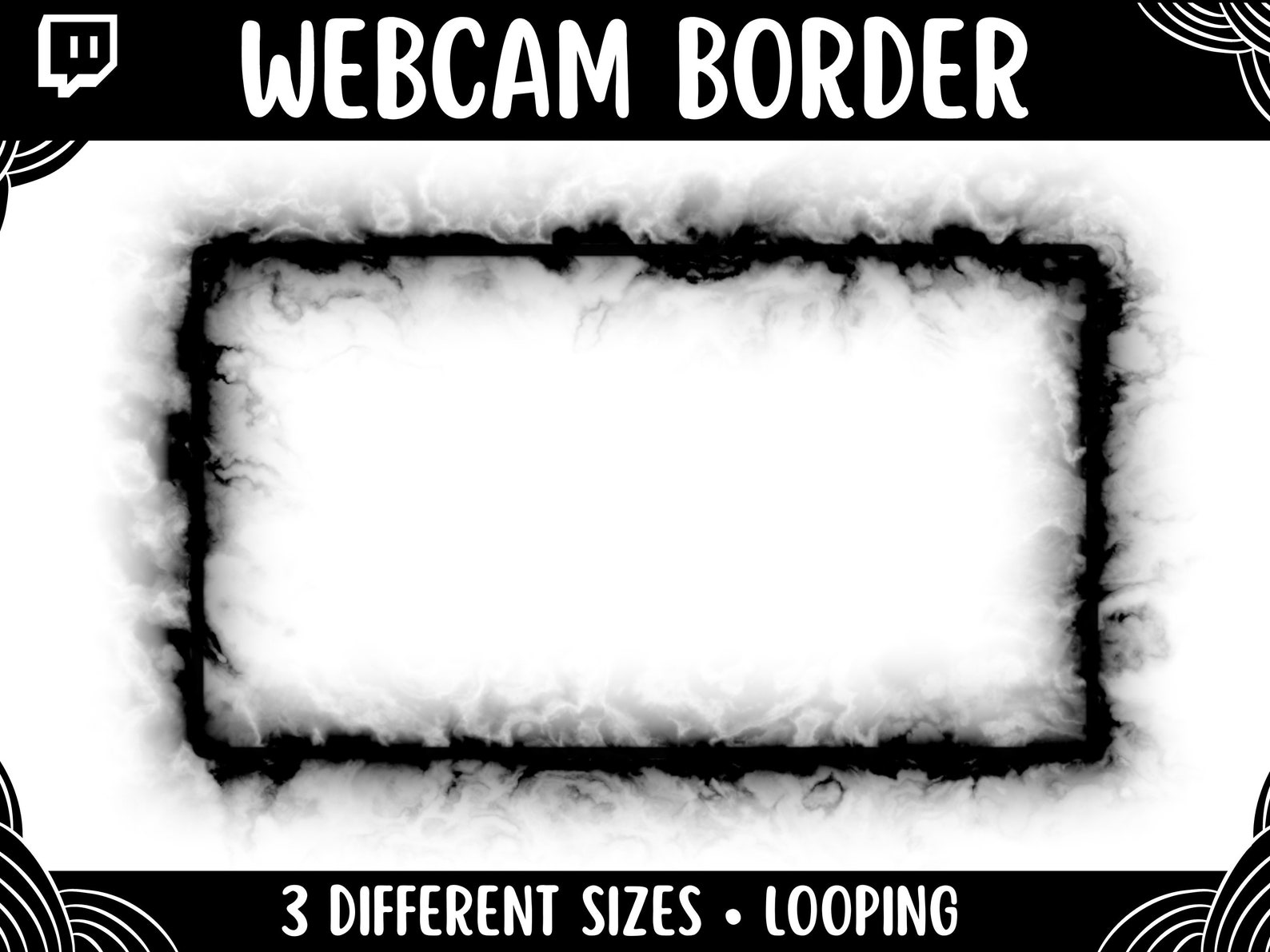Shadowy Overlay Border | Gothic Horror Facecam Frames for Twitch and ...