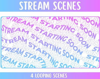 Animated Twitch Screens: Pink & Blue Looping Scenes